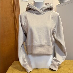 ✨Like New! Lululemon Loungeful Cropped Hoodie Spark Bone Beige Size 2